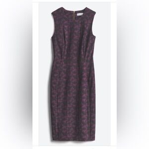 Elegant Purple Patterned Dress Calvin Klein 8